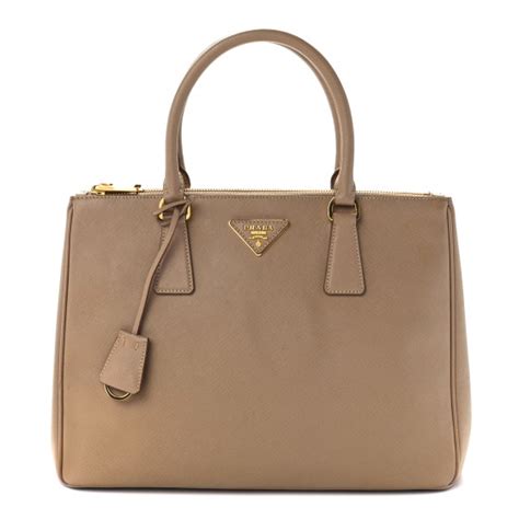 PRADA Saffiano Medium Galleria Double Zip Tote Cammeo 